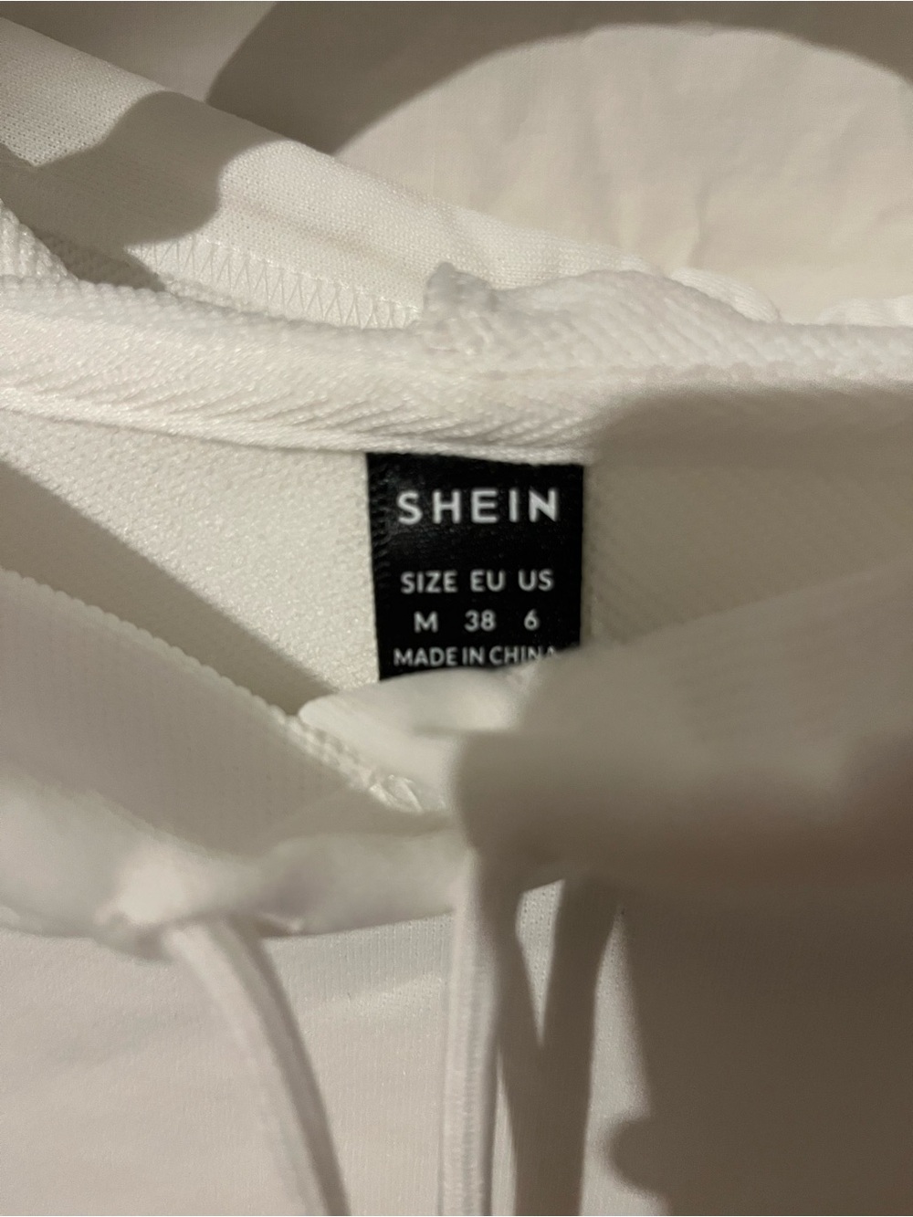 SHEIN White Drawstring Hoodie - Picture 3 of 3